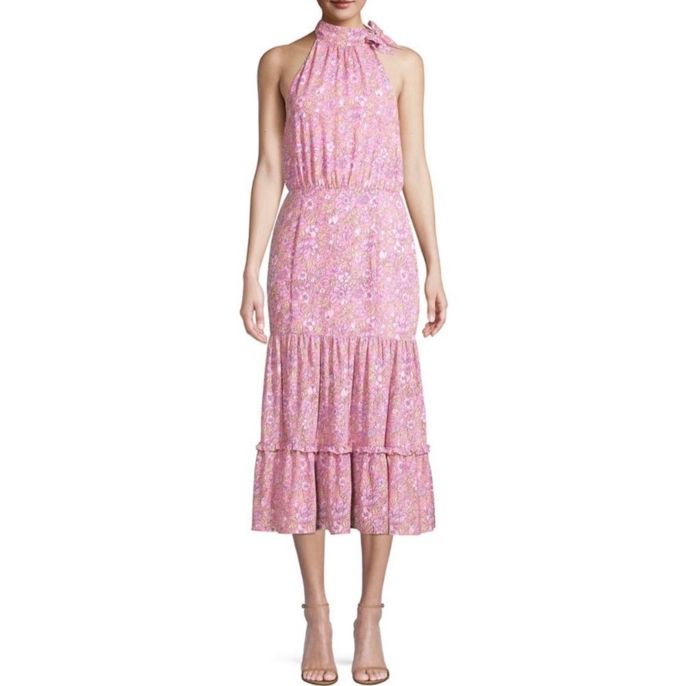 Likely Mona Tiered Halterneck Dress